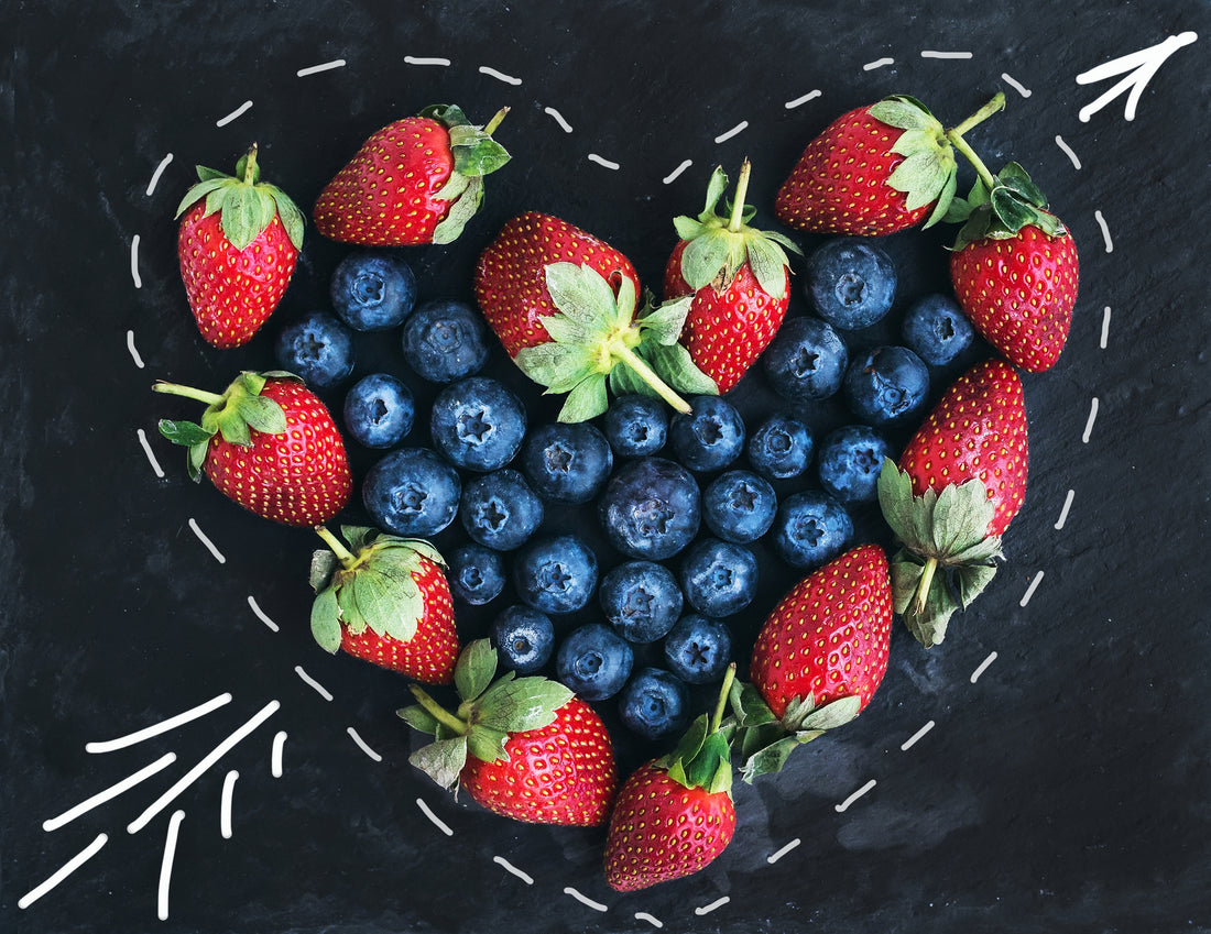 The berries form a healthy heart and perfectly suits your Valentine